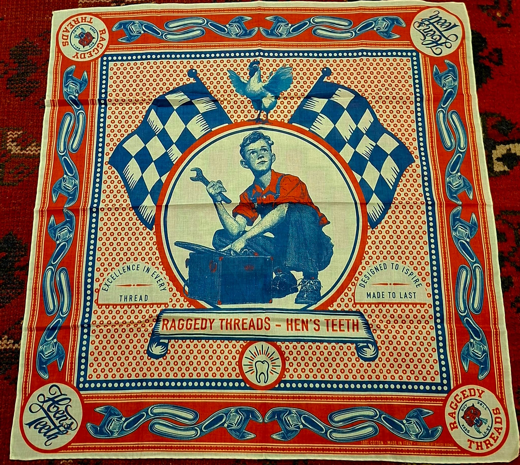 Foulard Hen’s Teeth Raggedy Threads