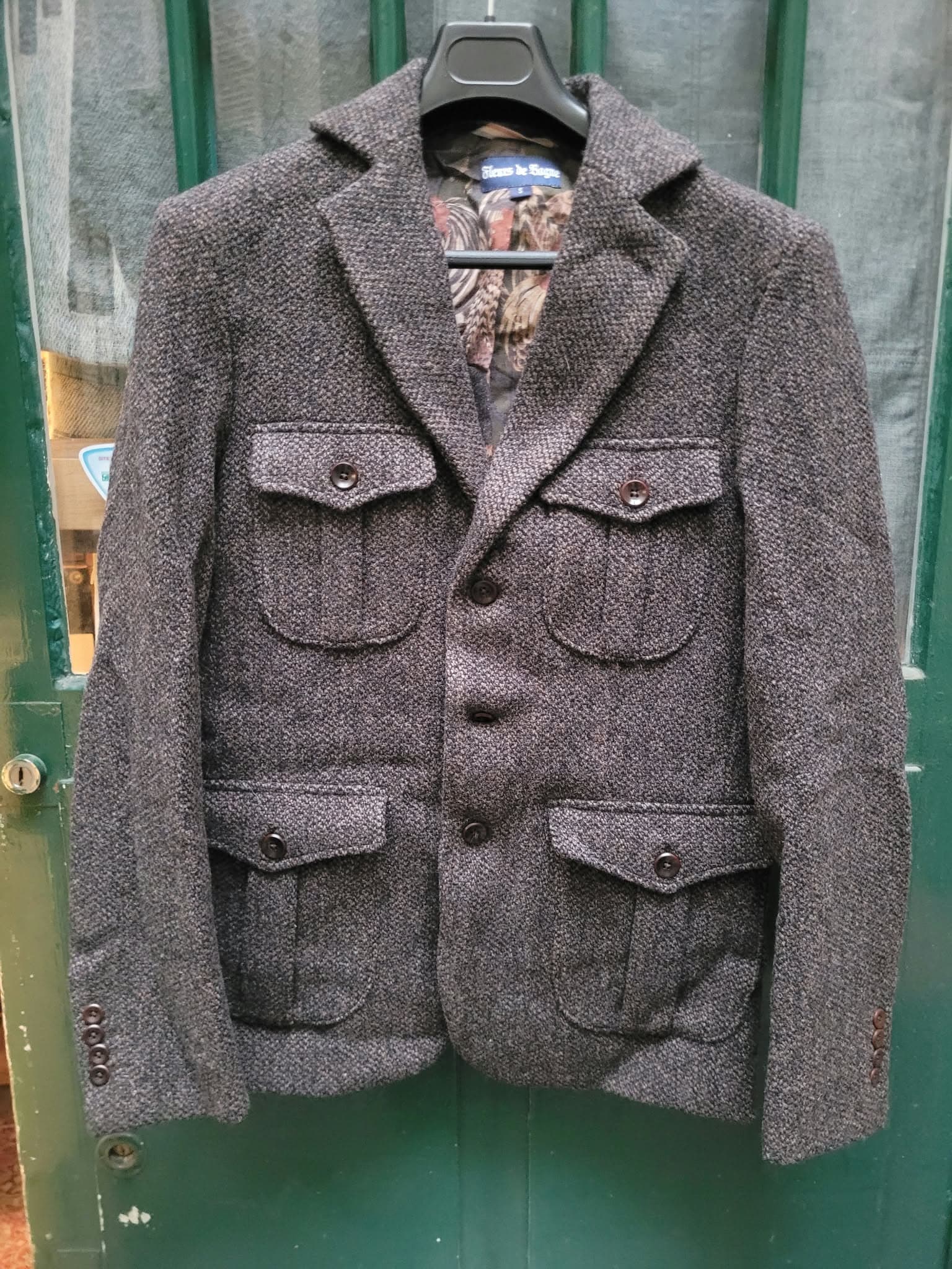 Veste Milord en tweed chiné chocolat